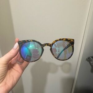Quay Australia Tortoise Shell Sunglasses with Blue Lenses